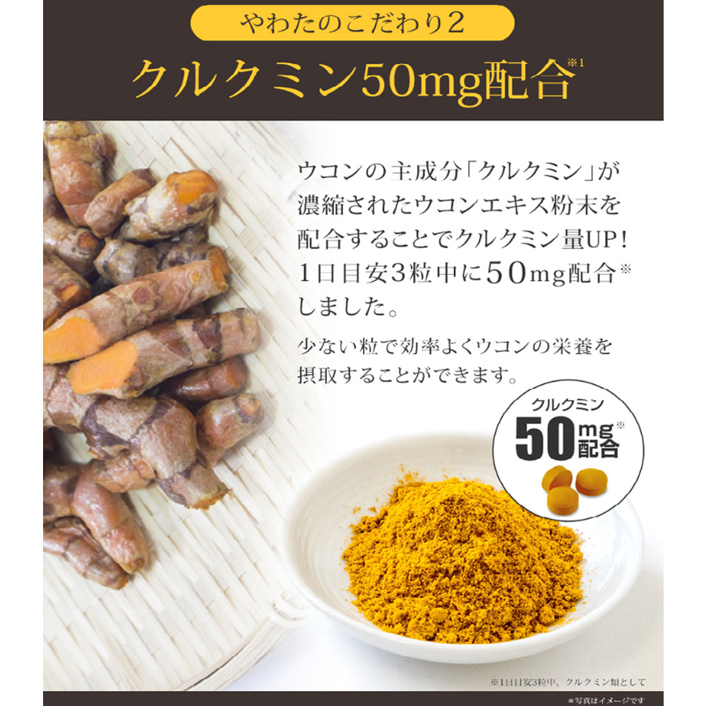 やわた ヘルスサポート 琉球ウコン 1ケ月分 90粒入 - 画像 (4)